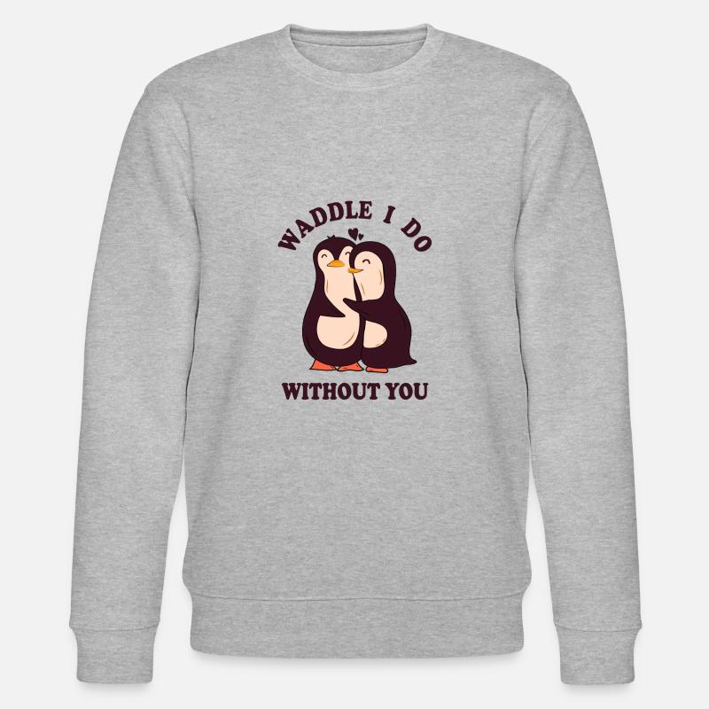 Pinguin Paar liebe herz - Stanley/Stella Unisex Bio-Sweatshirt CHANGER  - Grau meliert
