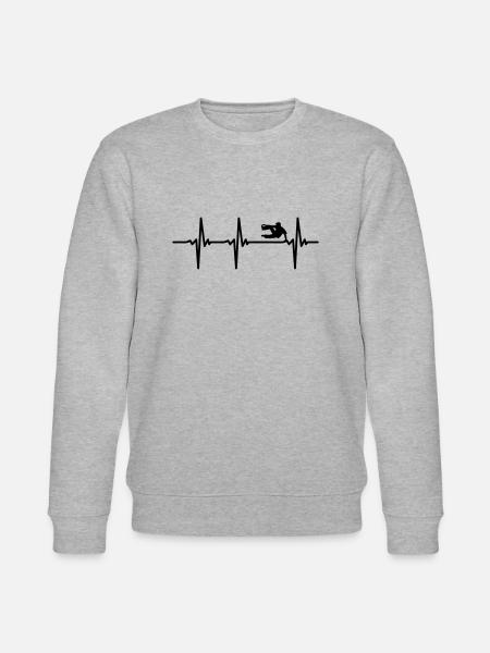 Heartbeat Parkour EKG - Stanley/Stella CHANGER Unisex Organic Sweatshirt - heather grey