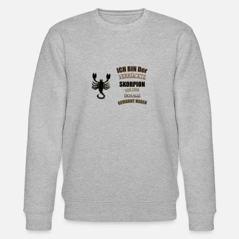 Sternzeichen Skorpion Spruch - Stanley/Stella Unisex Bio-Sweatshirt CHANGER  - Grau meliert