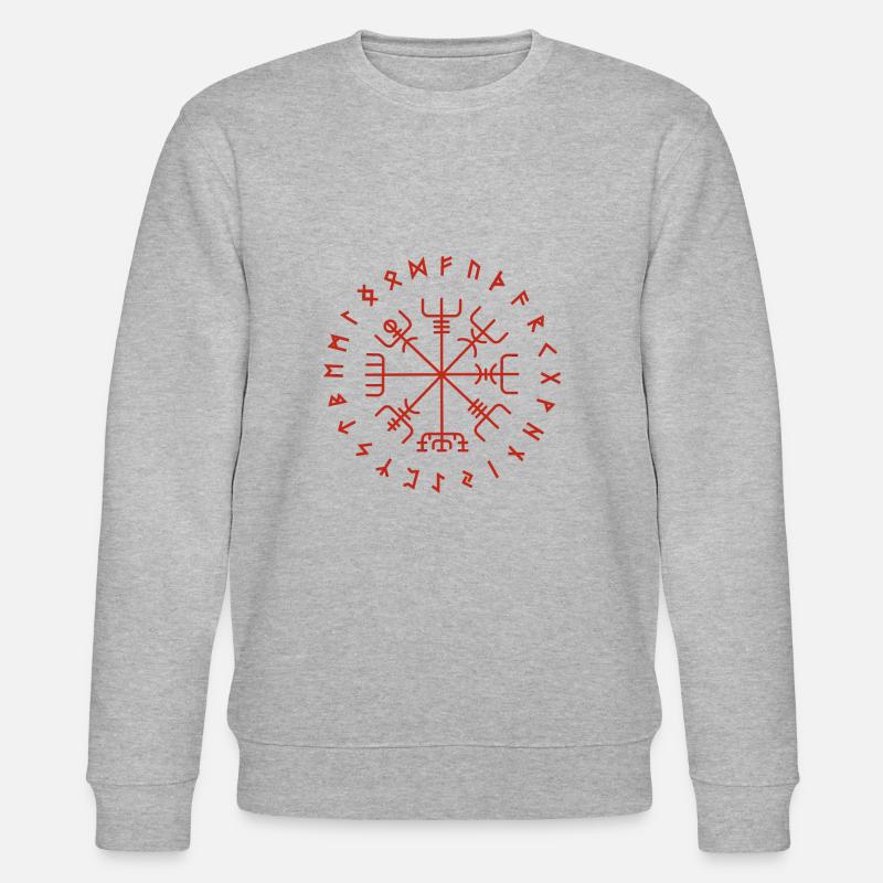 Vegvisir Runenkreis - Stanley/Stella Unisex Bio-Sweatshirt CHANGER - Grau meliert