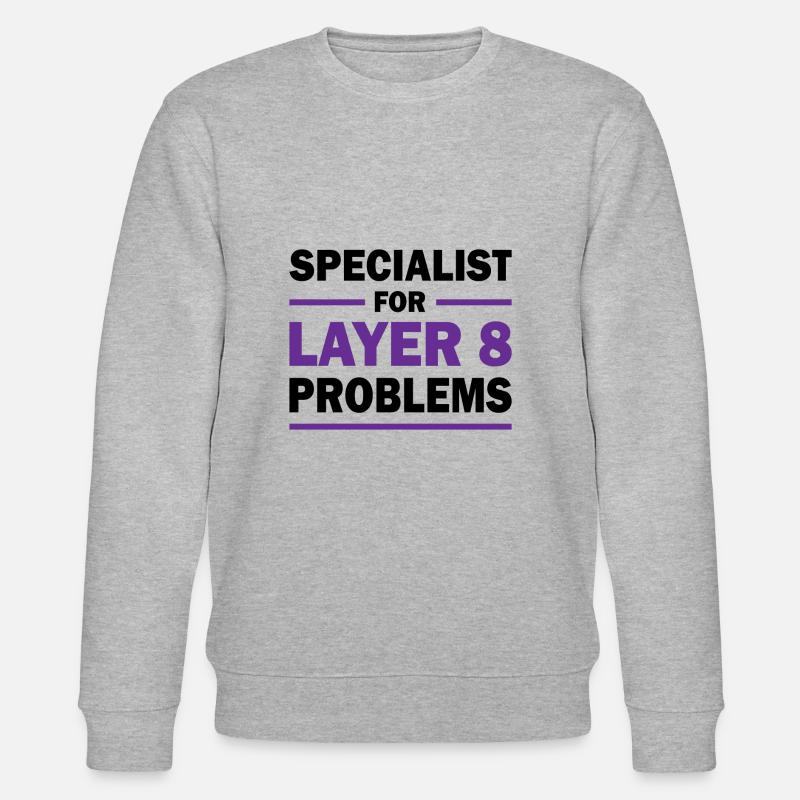 Layer 8 programmer saying gift - Stanley/Stella CHANGER Unisex Organic Sweatshirt - heather grey