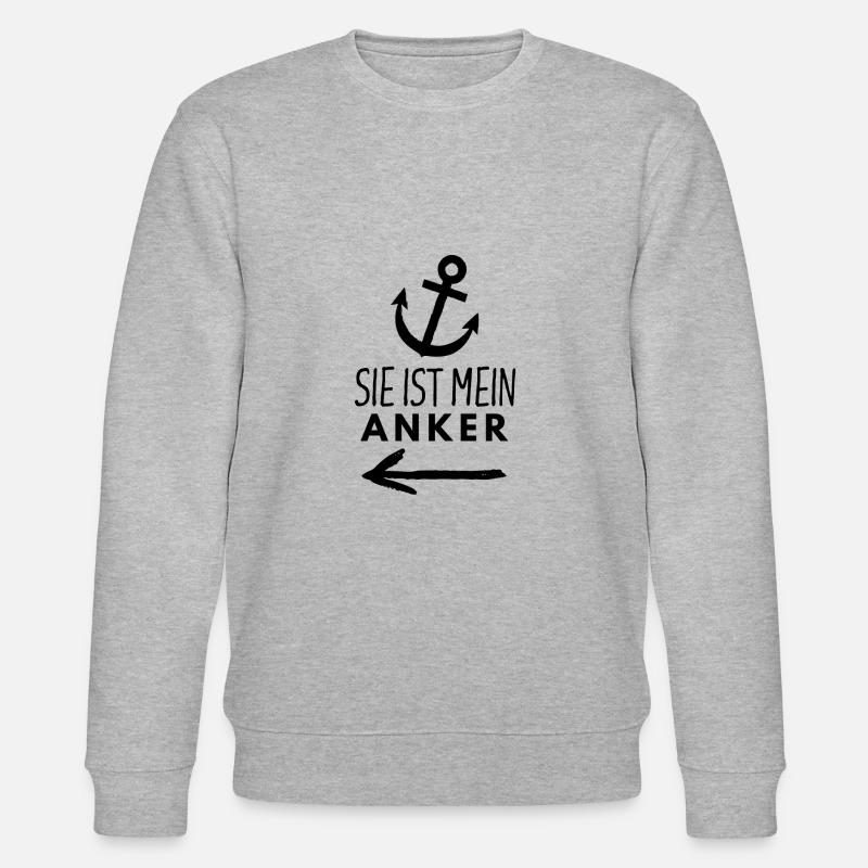 Sie ist mein Anker - Stanley/Stella Unisex Bio-Sweatshirt CHANGER  - Grau meliert