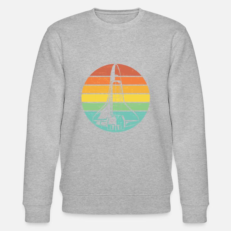 Navette spatiale fusée rétro - Sweat bio CHANGER Stanley/Stella Unisexe - gris chiné