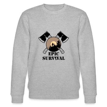 epic survival - Stanley/Stella Unisex Bio-Sweatshirt CHANGER  - Grau meliert - Vorne - Nik (191cm) & Marisol (170cm)