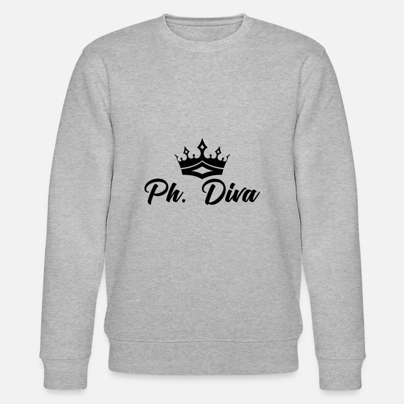 Phd Diva Crown Graduation Gift - Stanley/Stella CHANGER Unisex Organic Sweatshirt - heather grey