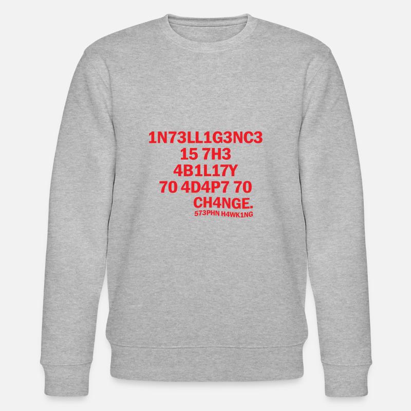 Inteligence Wissenschaft Spruch Physik Geschenk - Stanley/Stella Unisex Bio-Sweatshirt CHANGER  - Grau meliert