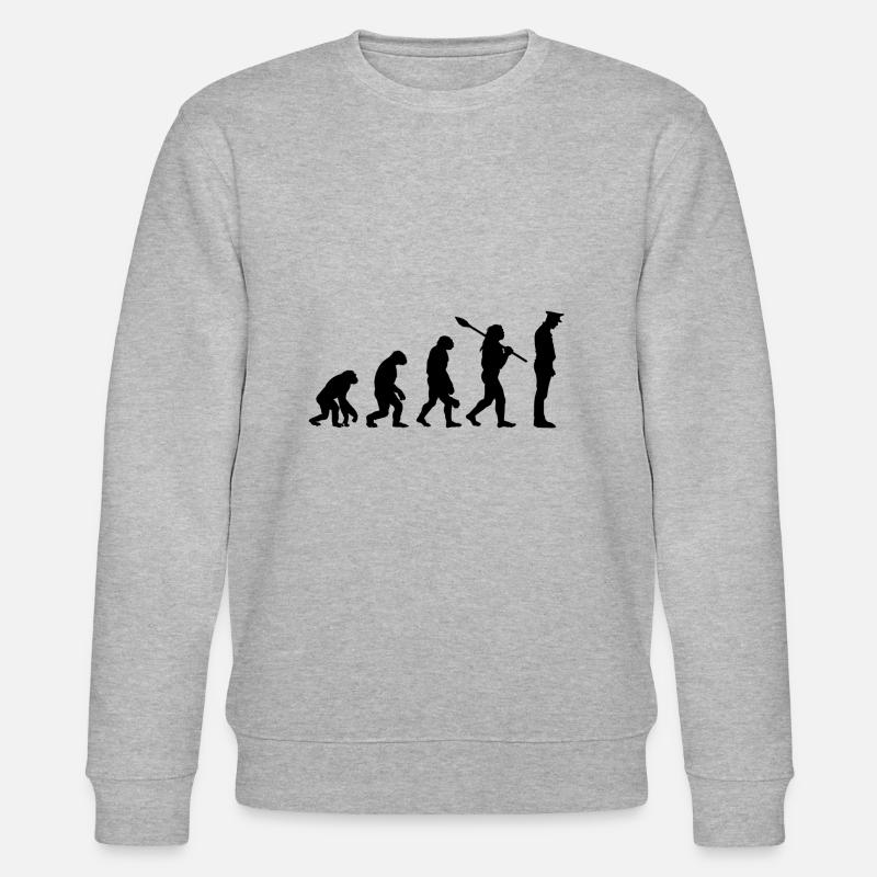 Polizist der Evolution Polizist - Stanley/Stella Unisex Bio-Sweatshirt CHANGER - Grau meliert