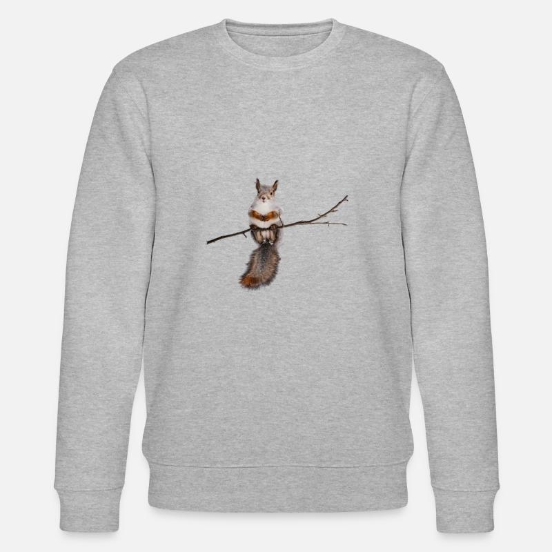 squirrel - Eichhörnchen - Stanley/Stella Unisex Bio-Sweatshirt CHANGER  - Grau meliert