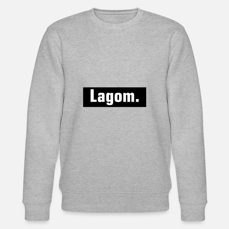 Lagom Geschenk Swedish Spruch - Stanley/Stella Unisex Bio-Sweatshirt CHANGER  - Grau meliert