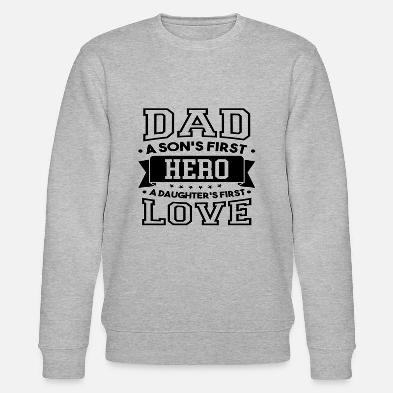 Vater ein Sohn erster Held - Stanley/Stella Unisex Bio-Sweatshirt CHANGER  - Grau meliert