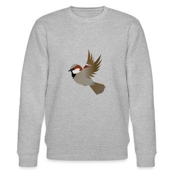 Fliegender Haussperling - Stanley/Stella Unisex Bio-Sweatshirt CHANGER  - Grau meliert - Vorne - Nik (191cm) & Marisol (170cm)