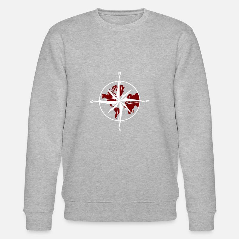 Compass white-red - Stanley/Stella CHANGER Unisex Organic Sweatshirt - heather grey