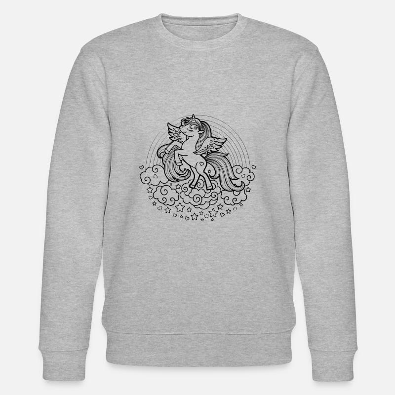 Einhorn Mädchen Geschenk - Stanley/Stella Unisex Bio-Sweatshirt CHANGER  - Grau meliert