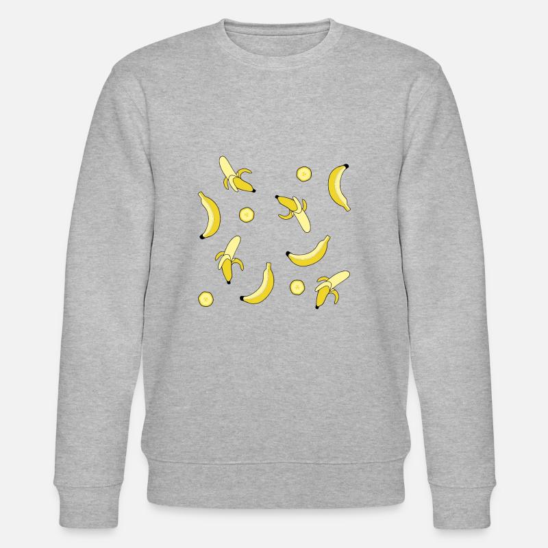 delicious appetizing banana pattern - Stanley/Stella CHANGER Unisex Organic Sweatshirt - heather grey