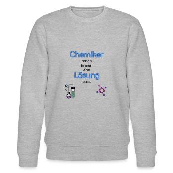Chemiker kennen Lösung - Stanley/Stella Unisex Bio-Sweatshirt CHANGER  - Grau meliert - Vorne - Nik (191cm) & Marisol (170cm)
