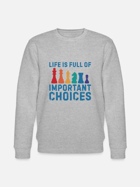 Vigtige valg Skak Tænk Skak Master - Stanley/Stella økologisk unisex-sweatshirt CHANGER - grå meleret