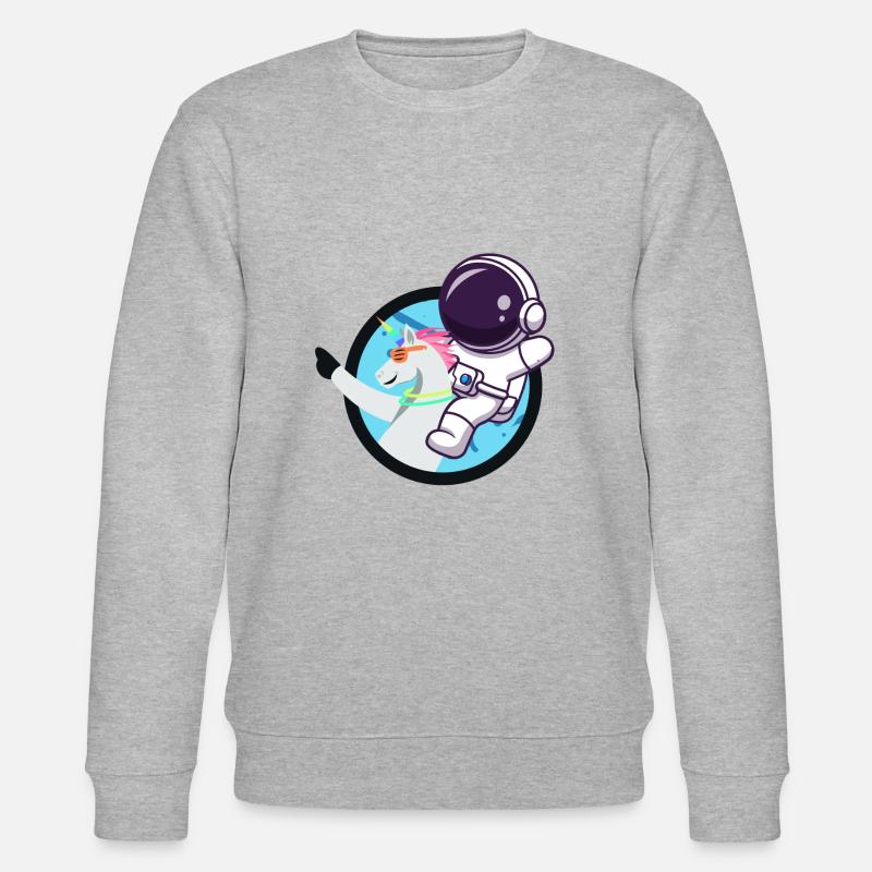 Astronauten-Einhorn - Stanley/Stella Unisex Bio-Sweatshirt CHANGER  - Grau meliert