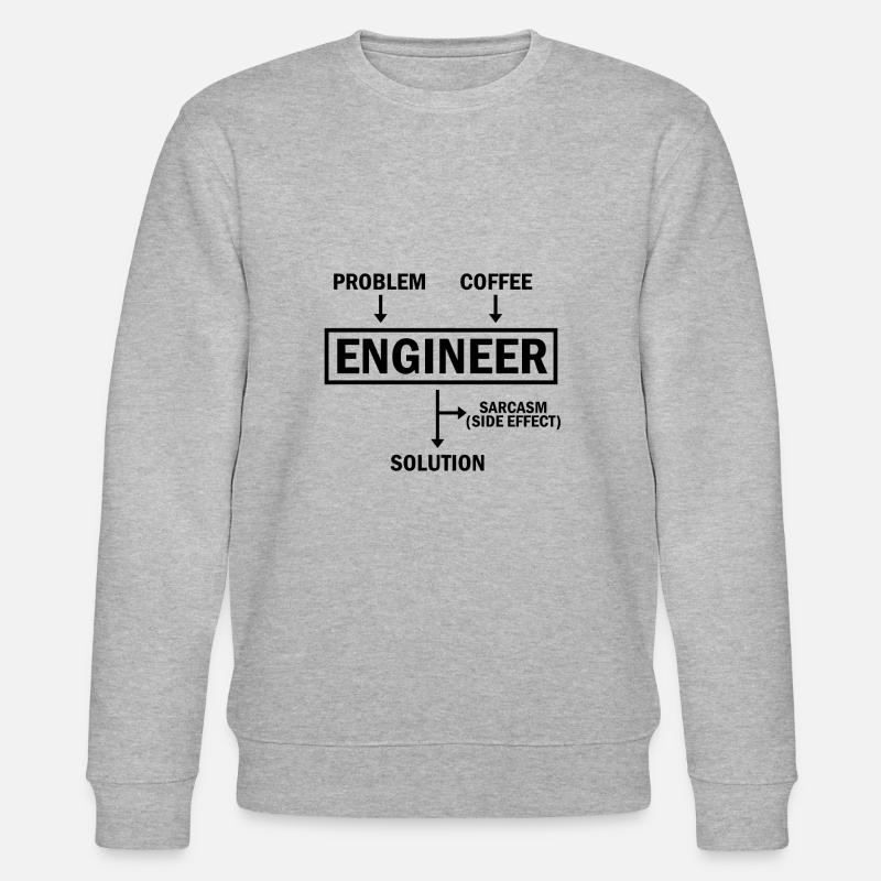 Problem Engineer Coffee Solution Sarcasm - Stanley/Stella CHANGER Unisex Organic Sweatshirt - heather grey