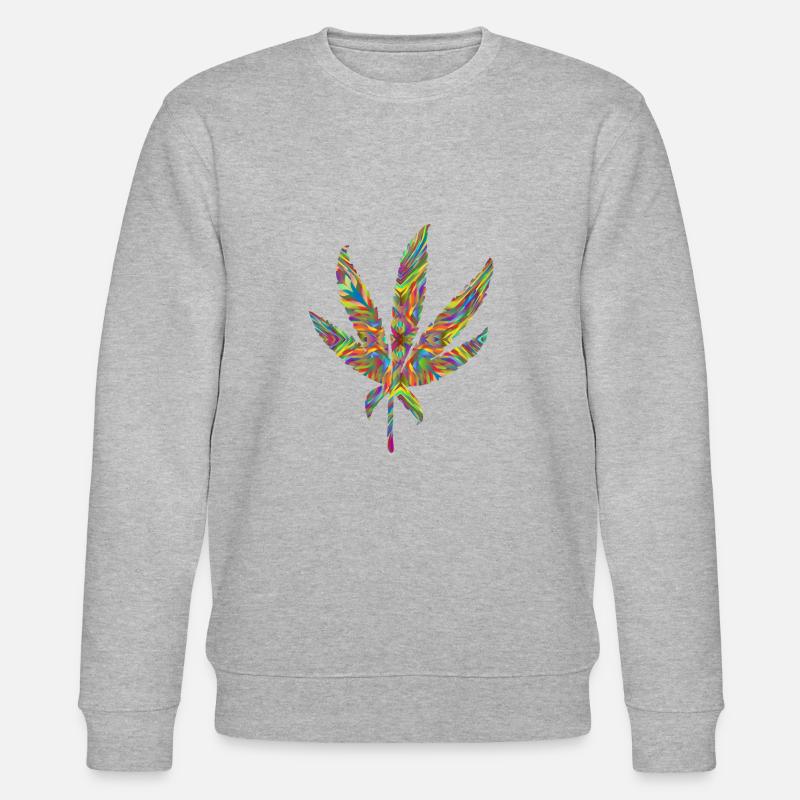 Hanfblatt psychedelisch 2 - Stanley/Stella Unisex Bio-Sweatshirt CHANGER  - Grau meliert