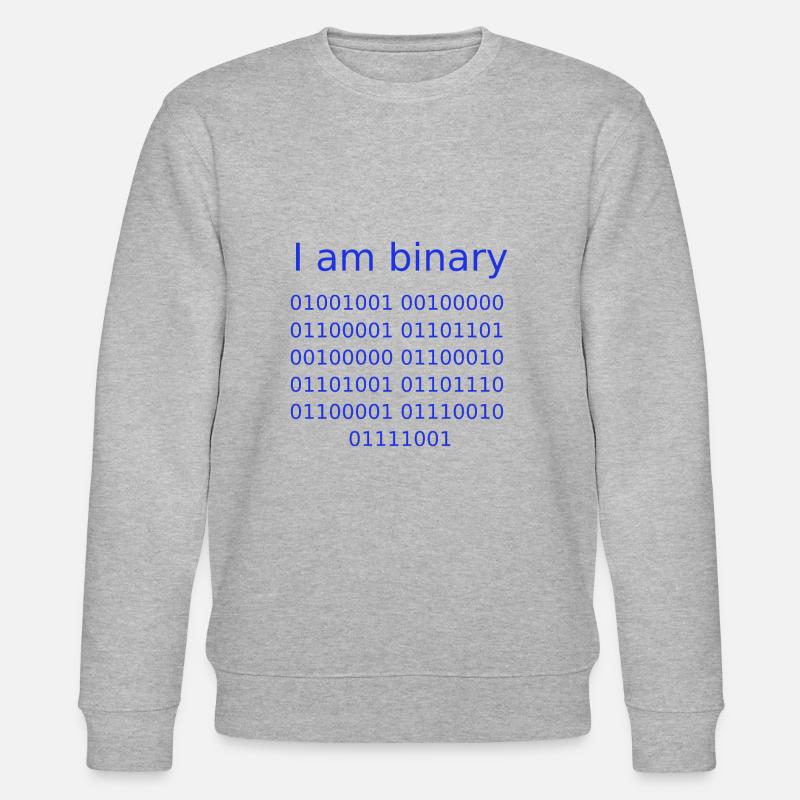 I am binary (Blue) - Sweat bio CHANGER Stanley/Stella Unisexe - gris chiné