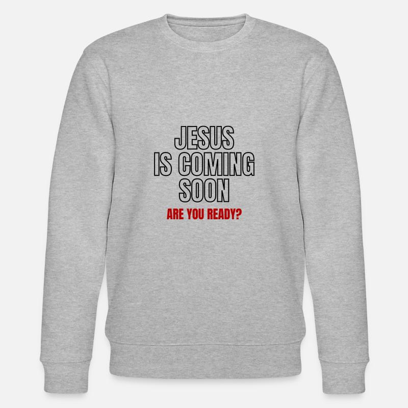Jesus kommt bald - Stanley/Stella Unisex Bio-Sweatshirt CHANGER  - Grau meliert