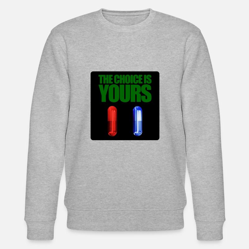 Matrice rouge ou bleu pilule - Sweat bio CHANGER Stanley/Stella Unisexe - gris chiné