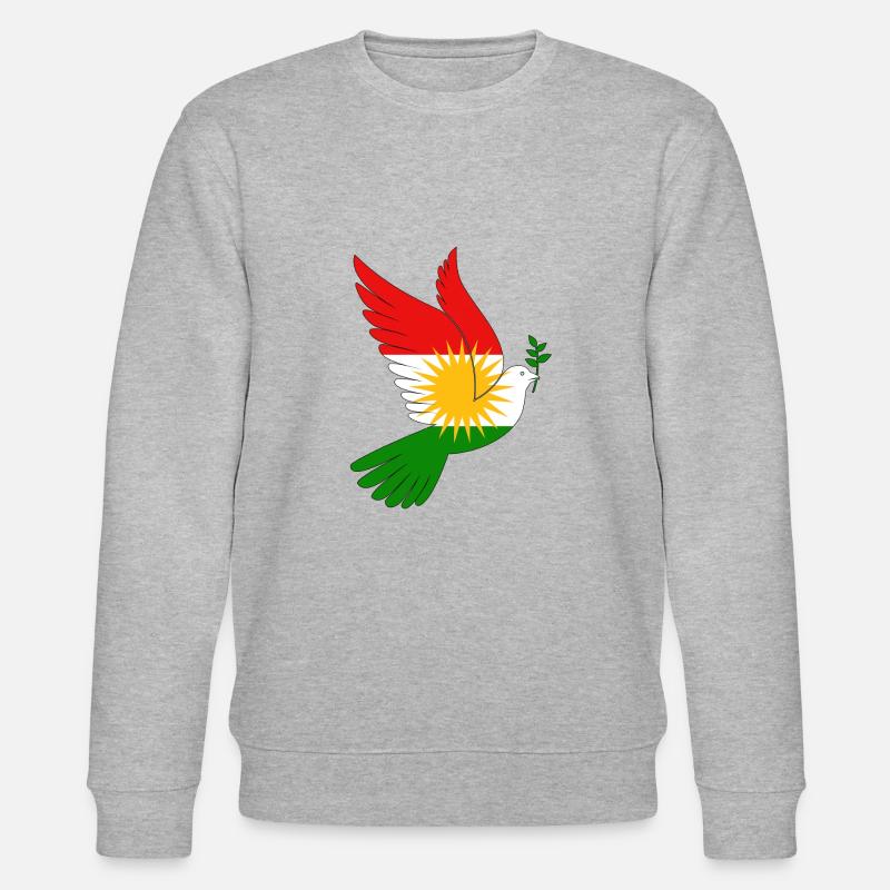 Taube Kurdistan Peace - Stanley/Stella Unisex Bio-Sweatshirt CHANGER  - Grau meliert