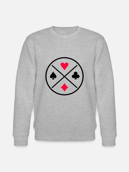 Card Symbols Poker - Stanley/Stella CHANGER Unisex Organic Sweatshirt - heather grey