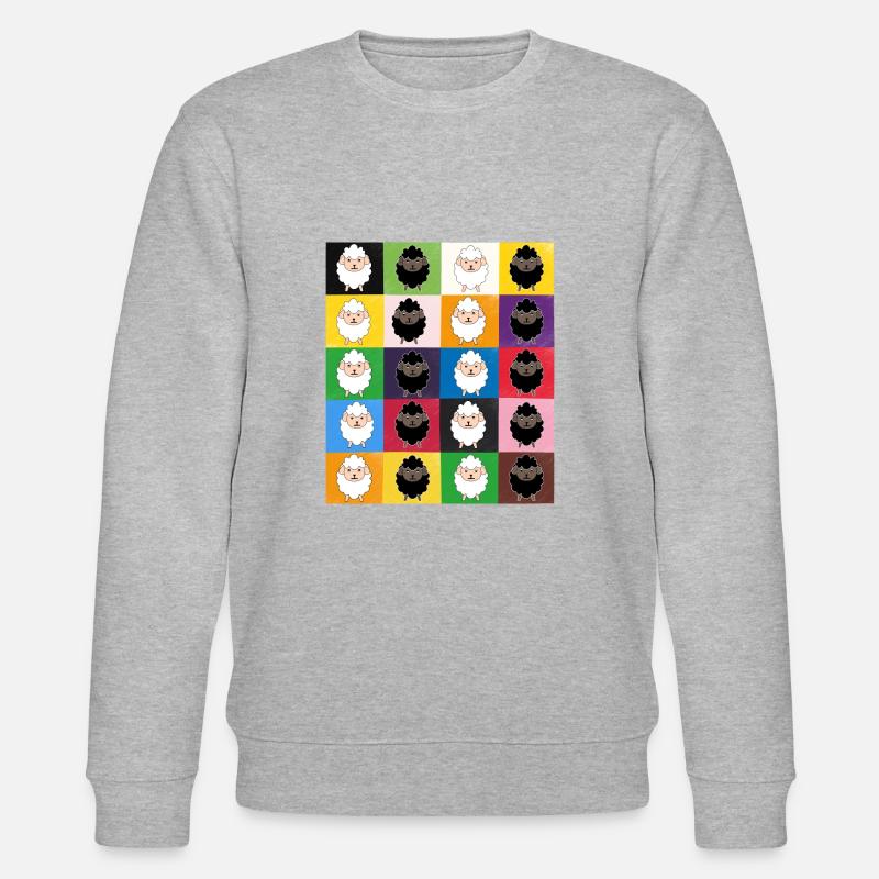 Patchwork-Schafe - Stanley/Stella Unisex Bio-Sweatshirt CHANGER  - Grau meliert