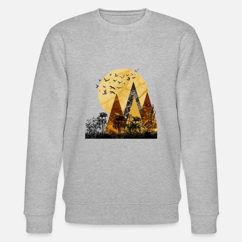 Mehrfarbiges Dämmerungs-Bergmuster - Stanley/Stella Unisex Bio-Sweatshirt CHANGER  - Grau meliert