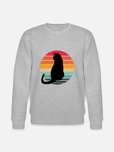 Katze Sunset - Stanley/Stella Unisex Bio-Sweatshirt CHANGER  - Grau meliert