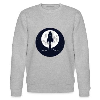 Runde Silhouette Raketenabheben - Stanley/Stella Unisex Bio-Sweatshirt CHANGER  - Grau meliert - Vorne - Nik (191cm) & Marisol (170cm)