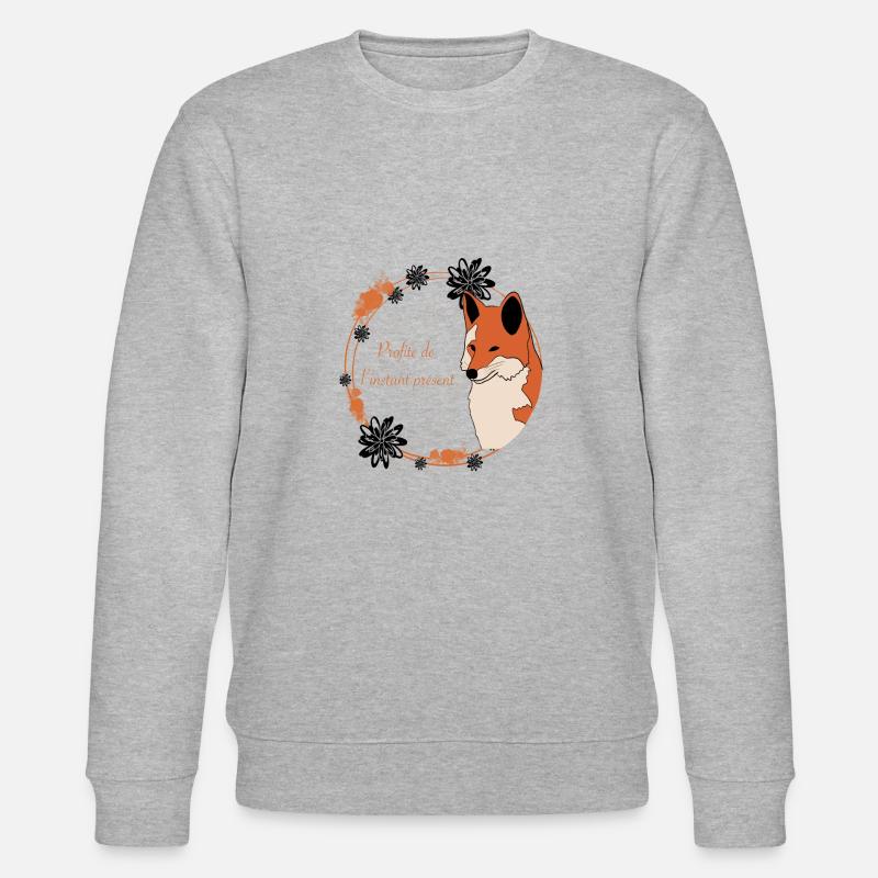 Fox genießt den Moment - Stanley/Stella Unisex Bio-Sweatshirt CHANGER  - Grau meliert
