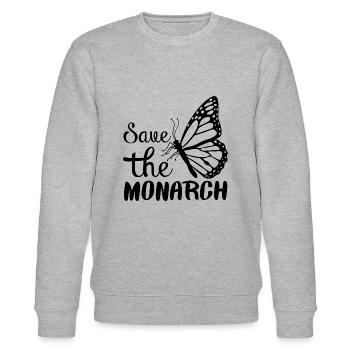 Save The Monarch - Stanley/Stella CHANGER Unisex Organic Sweatshirt - heather grey - Front - Nik (191cm) & Marisol (170cm)