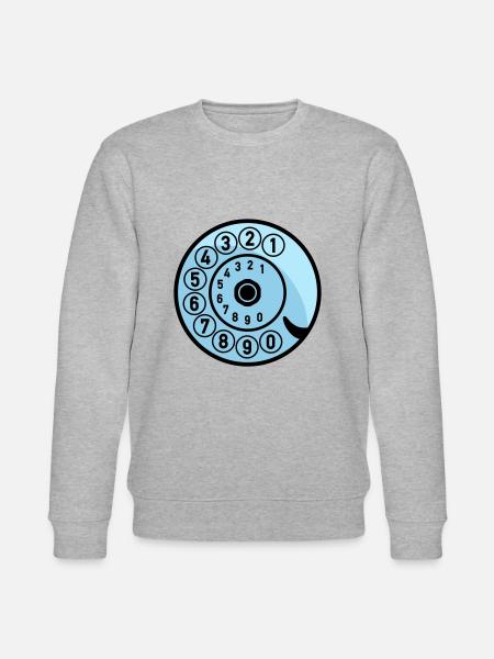 Wählscheibe Vintage Telefon anrufen Retro Technik - Stanley/Stella Unisex Bio-Sweatshirt CHANGER  - Grau meliert