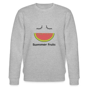 Summer Fruits - Stanley/Stella Unisex Bio-Sweatshirt CHANGER  - Grau meliert - Vorne - Nik (191cm) & Marisol (170cm)
