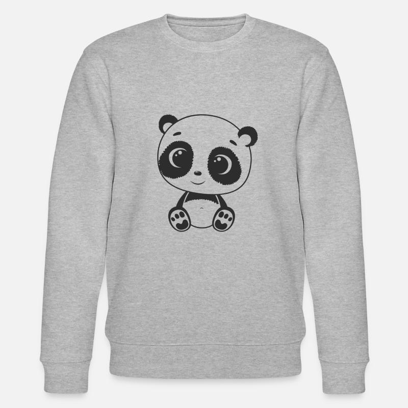 Süßer Panda - Stanley/Stella Unisex Bio-Sweatshirt CHANGER  - Grau meliert