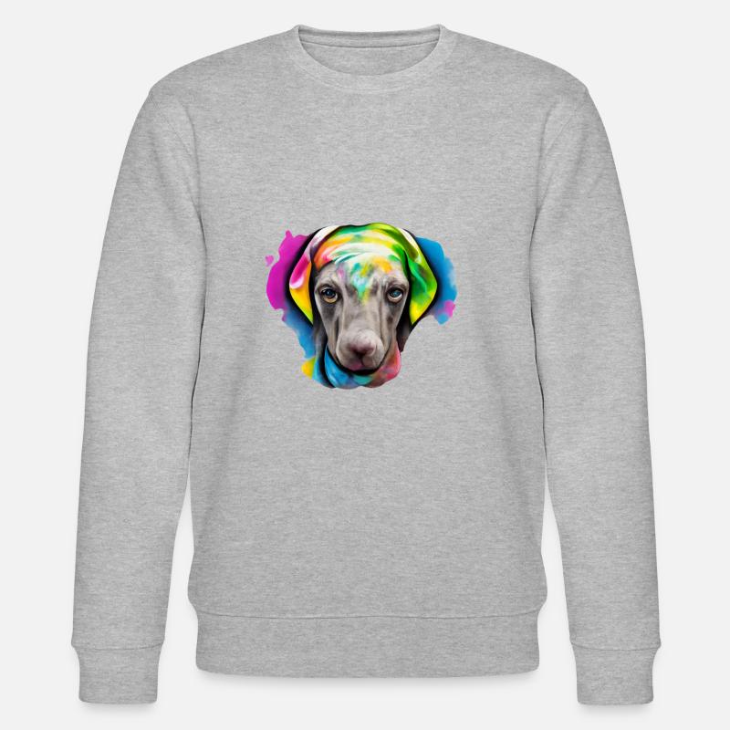 Weimaraner in Farbe - Stanley/Stella Unisex Bio-Sweatshirt CHANGER  - Grau meliert