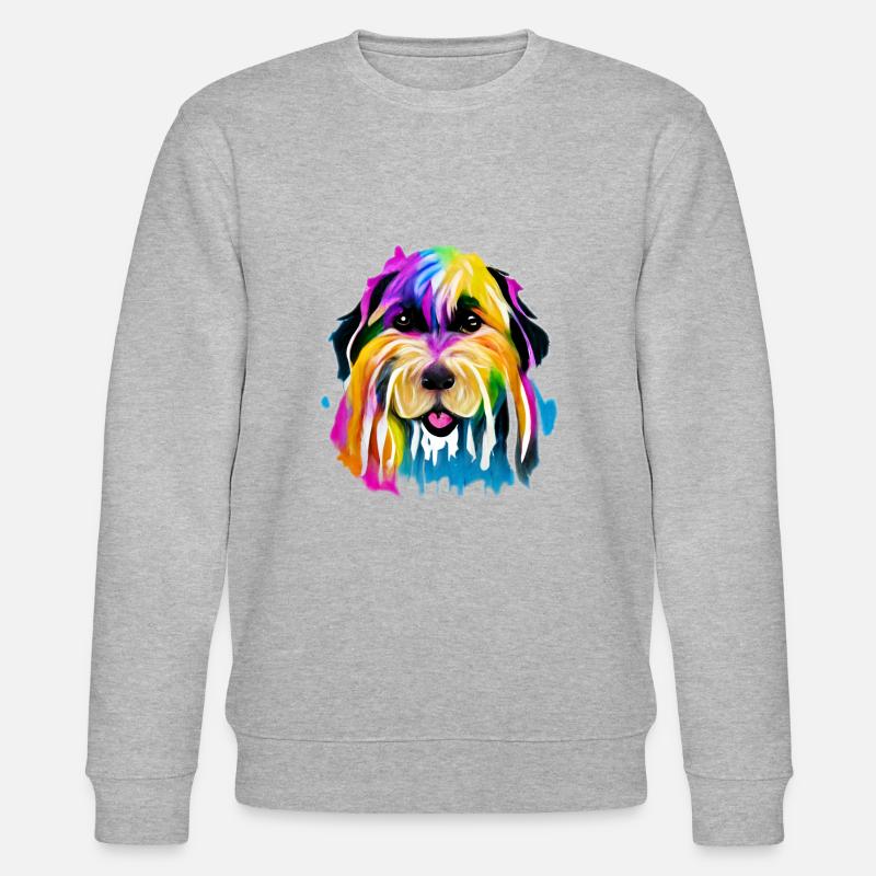 Briard in Farbe - Stanley/Stella Unisex Bio-Sweatshirt CHANGER  - Grau meliert
