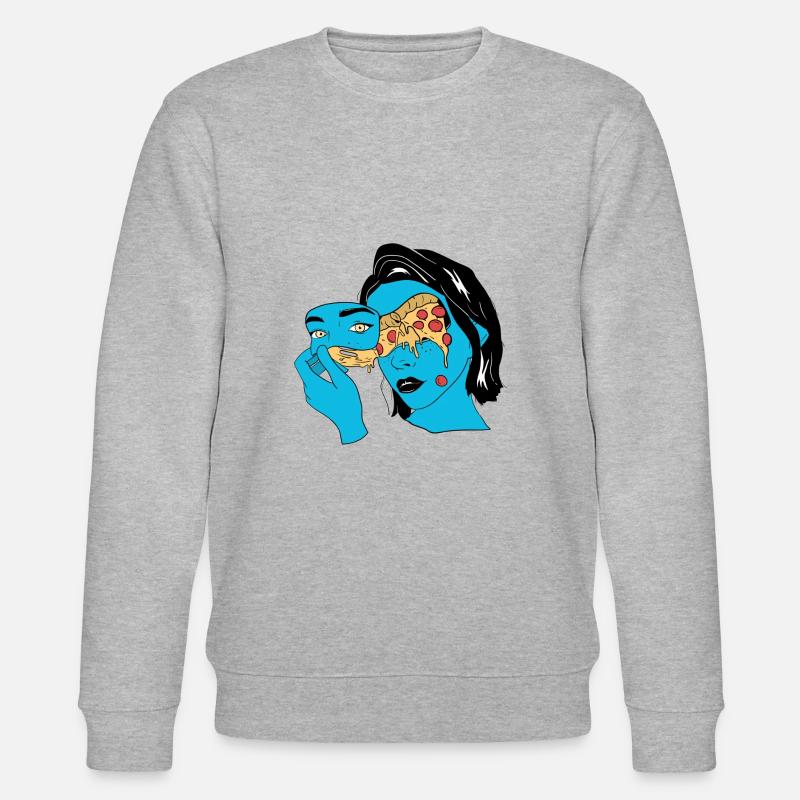 PIZZA ON MY MIND - Stanley/Stella Unisex Bio-Sweatshirt CHANGER  - Grau meliert