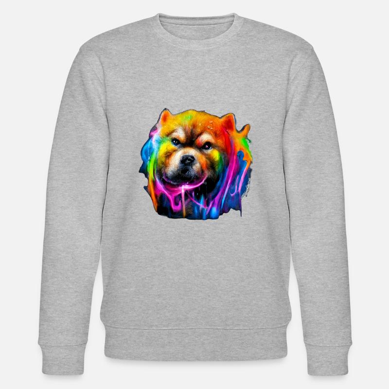 Chow Chow Design in Farbe - Stanley/Stella Unisex Bio-Sweatshirt CHANGER  - Grau meliert