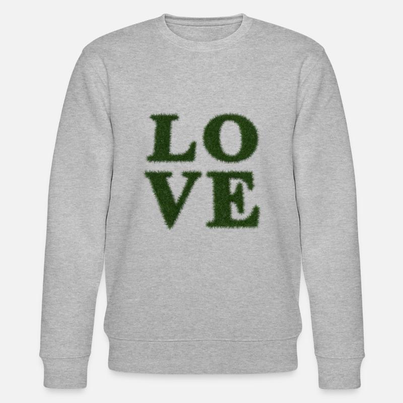 Love - Real Grass 3D - Stanley/Stella Unisex Bio-Sweatshirt CHANGER  - Grau meliert