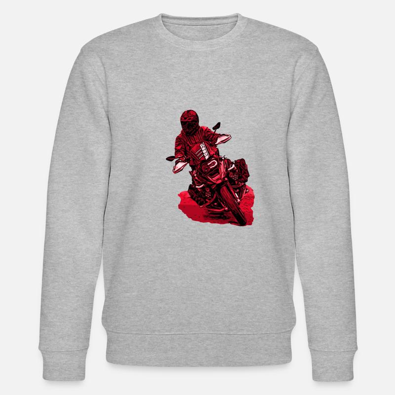 GS Fahrer Schräglage rot - Stanley/Stella Unisex Bio-Sweatshirt CHANGER  - Grau meliert