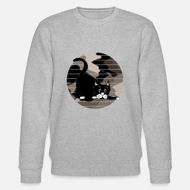 Katze - Stanley/Stella Unisex Bio-Sweatshirt CHANGER  - Grau meliert