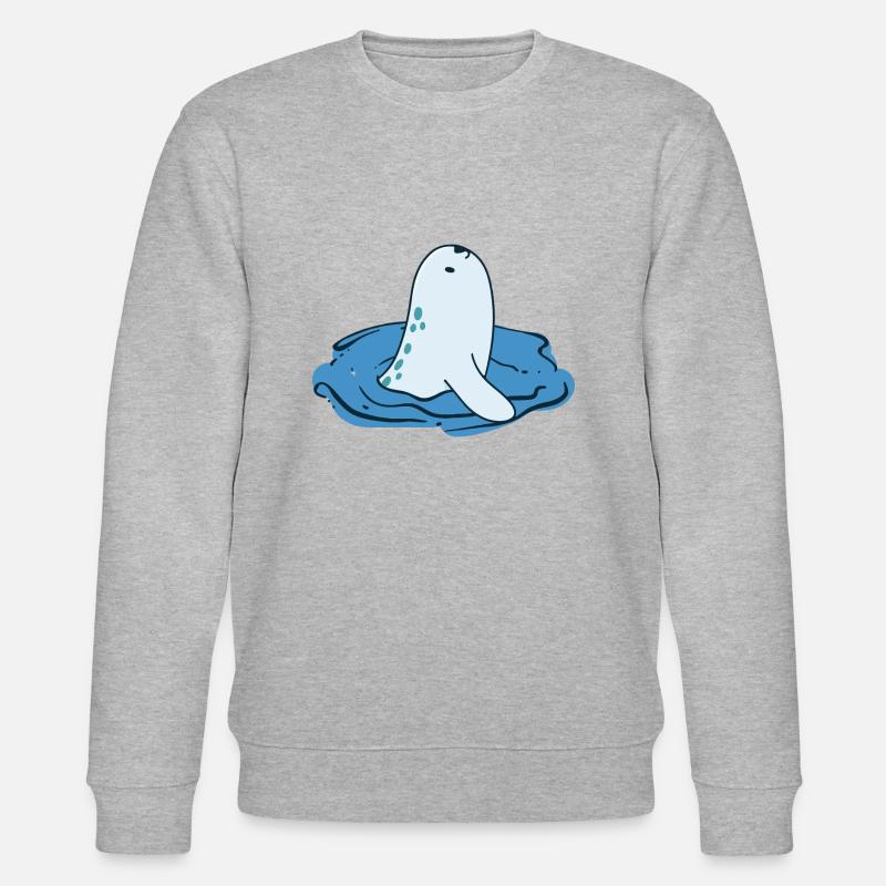 Cute Swimming Seal - Stanley/Stella Unisex Bio-Sweatshirt CHANGER  - Grau meliert