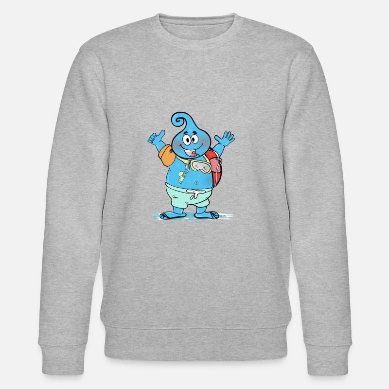 Dieser sehr große freundliche Wassertropfen - Stanley/Stella Unisex Bio-Sweatshirt CHANGER  - Grau meliert