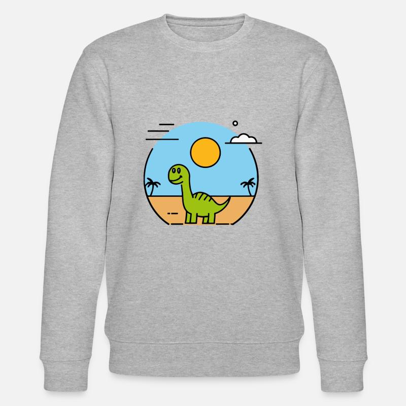 Dinosaurier am Strand - Stanley/Stella Unisex Bio-Sweatshirt CHANGER  - Grau meliert
