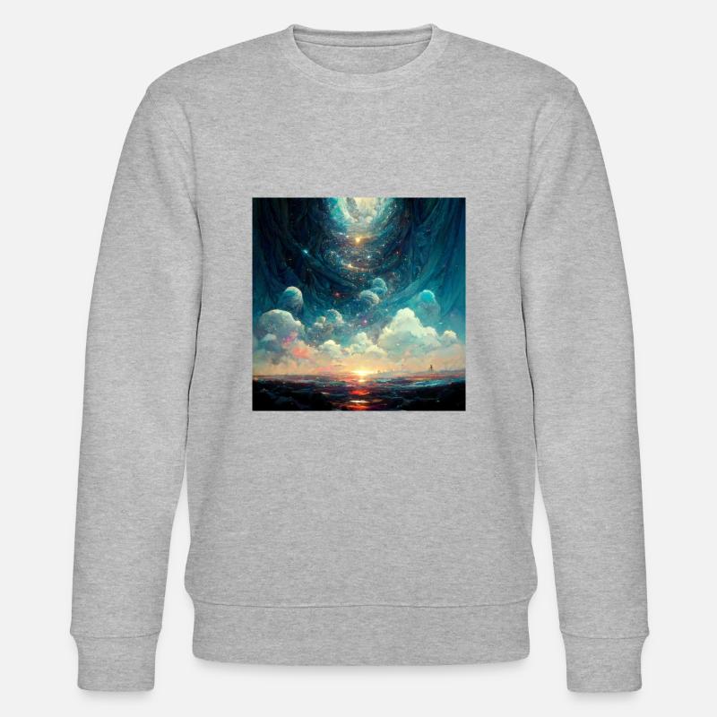 Endloses Universum - Stanley/Stella Unisex Bio-Sweatshirt CHANGER  - Grau meliert