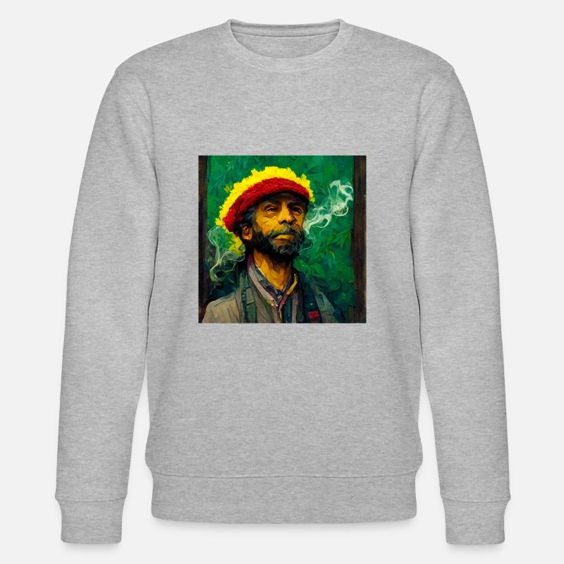 Rastafari Rauche Unkrautmalerei - Stanley/Stella Unisex Bio-Sweatshirt CHANGER  - Grau meliert