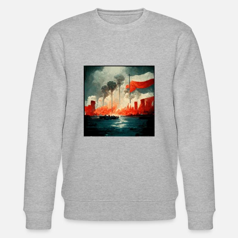 Kein Krieg Trauriges Gemälde - Stanley/Stella Unisex Bio-Sweatshirt CHANGER  - Grau meliert